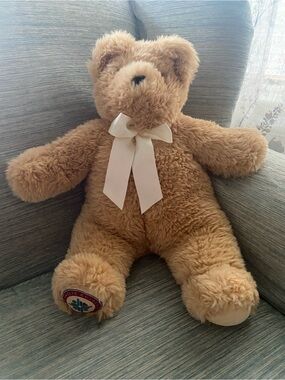 Vermont Teddy Bear 20" World's Softest Coziest Honeycomb Bear Plush Cream Bow